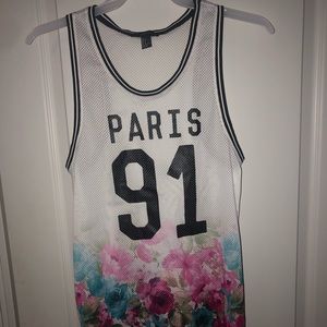 Graphic Mesh Tank Top